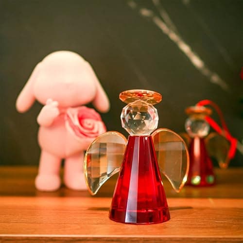 QFkris Crystal Angel Figurines, 4.4" Glass Guardian Angel Collectibles for Home Decor Gift for Women - Thumbnail 4
