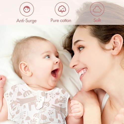 ANYEDDE Baby Transitional Swaddle Sleep Sack - Newborn Swaddle Transition Bag with Removable Cuffs Arms Up Design, Free Wearable Blankets, Pink & Rabbit (3-6 Month) - Thumbnail 2