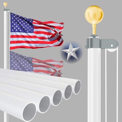 NELXINJO Heavy Duty 25FT Flag Pole -13 Gauge Extra Thick Aluminum Flagpole kit for House Yard - 80 MPH Wind Tested. - Image 1