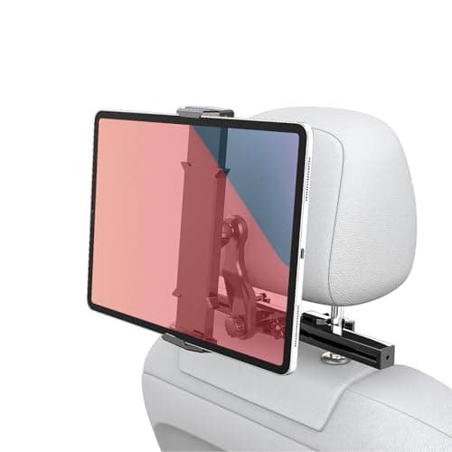 teefeet Car Headrest iPad Holder Aluminum Alloy Material Road Trip Essentials for Kids Car Backseat Tablet Mount Supports Height Adjustment up, Down, Left and Right - Image 1
