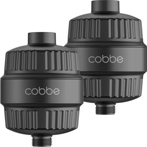Cobbe HD HEAVY DUTY High Output Shower Filter 2 Pack – 99% REMOVAL Shower Head Filter for Hard Water, Heavy Metals, Chlorine and Harmful Substance, Improve your skin and hair - Black - Image 1
