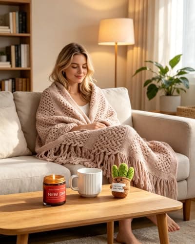 Get Well Soon Gift Baskets for Women Birthday Gifts Spa Self Care Package | Inspirational Thinking of You Gift, After Surgery, Sympathy Gifts, Cooling Face Roller for Women Sick Friends Mom Her w/ Blanket - Thumbnail 5
