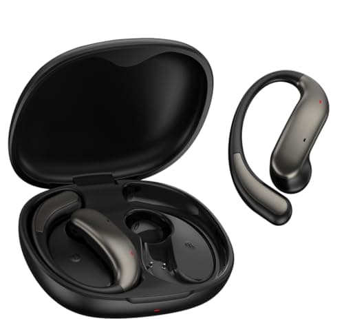 TANALAZ i70 Open-Ear Headphones, Bluetooth 6.0 Wireless Earbuds with Secure Ear Hooks, IPX5 Sweatproof for Gym & Running, Crystal-Clear Calls, Lightweight Comfort for Workouts & Fitness (Black)