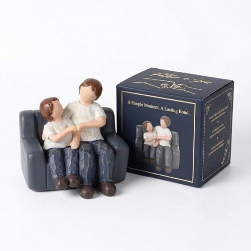 Dzpsoon Dad Gifts from Son Wife, Birthday Gifts for Men Husband & Grandpa Fist Bump Fiqurines, Office Desk Decor Bookshelf Decorations - Image 1