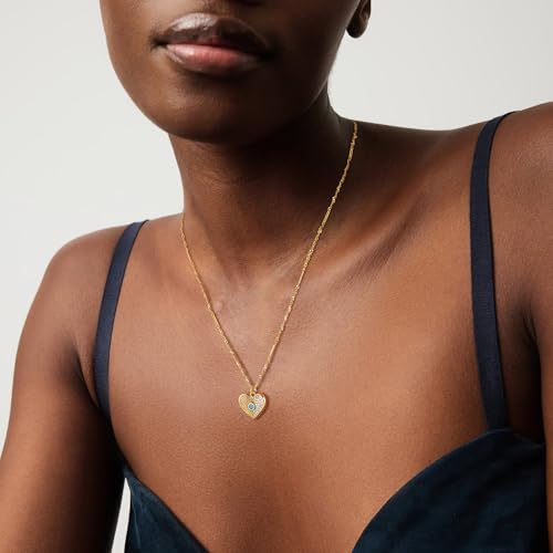 BENEIGE Gold Necklace for Women 14K Gold Plated CZ Heart Pendant Necklace Adjustable Chain Choker Charm Necklaces Jewelry Gifts - Thumbnail 2