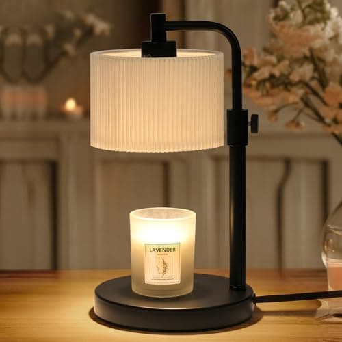 NITOWOLF Candle Warmer Lamp with Timer, Dimmable Candle Wax Warmer Electric Candle Lamp for Scented Candles with Bulbs, Christmas Gifts House Warming Gifts Home Decor (Black-Upgrade) - Image 1