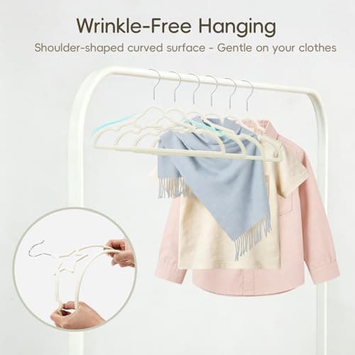 GoodtoU Baby Hangers, Velvet Hangers Kids Hangers 50 Pack for Toddler Infant Childrens Child Small Coats Pants Clothes Closet Organizers and Storage 12.6 Inch - Thumbnail 5