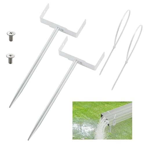 WYSIWYKA White Rainwater Downspout Bracket with Strap, Adjustable Heavy-Duty Galvanized Iron Downspout Bracket, Rust-Proof Anchor for Pipe Support, for Lawn,Yard & Industrial Use(2 Pcs, B Sytle-30cm) - Image 1