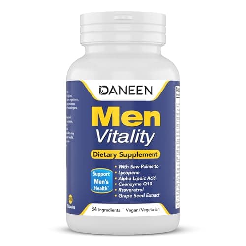 DANEEN Daily Multivitamin for Men Vitality, 34 Essential Ingredients, 90 Capsules, Men’s Multivitamin for Overall Wellness - Image 1