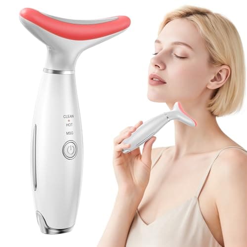 Red Light Therapy for Face, LED Face Massager Tool with Vibraion, Porable Facial Massager for Skin Care at Home, Wrinkle Reducer Face Sculpting Tool，Micro-current Facial Beauty Device(Model AM-810W) - Image 1