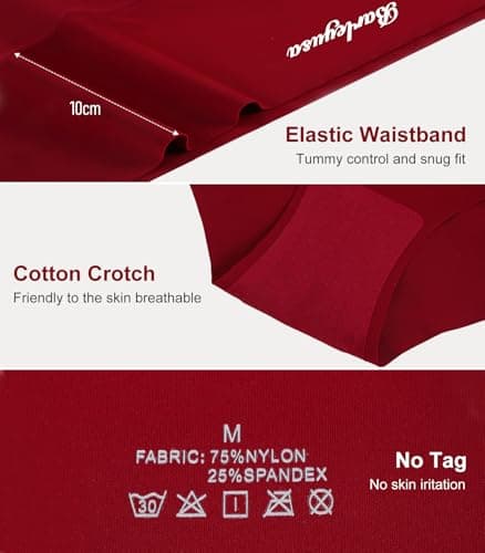 BARLEYUSA Womens Underwear Seamless High Waisted Silky Stretch Briefs No Show Breathable Full Coverage Ladies Panties 5 Pack - Thumbnail 6