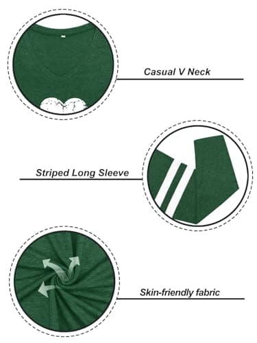 Plus Size St Patricks Day Shirt Women Funny Irish Festival Holiday Long Sleeve Tops Lucky Green Tee T-Shirt - Thumbnail 4