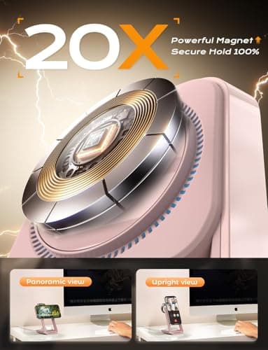 Apor 3 in 1 Charging Station for iPhone, Magsafe Wireless Charger with Cooling Fan for iPhone 17 16e 16 15 14 13 12 Series & Apple Watch Charger, Wireless Charging Station for AirPods 4/3/Pro (Pink) - Thumbnail 3