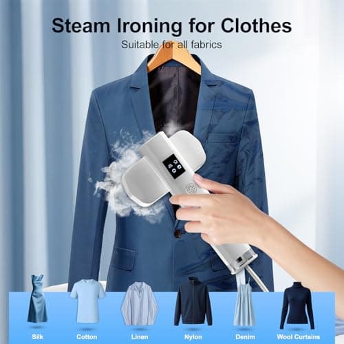 Steamer for Clothes, Handheld and Portable with 15-Second Heat-Up, 2-in-1 Steamer & Iron with Smart Touch Operation and 4 Modes, Suitable for All Fabrics, Ideal for Home & Travel - Thumbnail 4