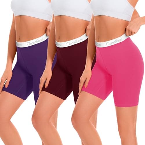 CleainKorte Womens Boy Shorts Underwear Cotton Anti Chafing Boxers Briefs High Waisted Boyshorts Panties Strech 3 Pack Multicolor L - Image 1