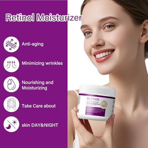 Moisturizer Cream, Retinol Face Moisturizer, Wrinkle Cream for Face Neck with Collagen Hyaluronic Acid, Hydrating, Anti-Aging, Anti-Wrinkle, Firming Skin Care - Thumbnail 4