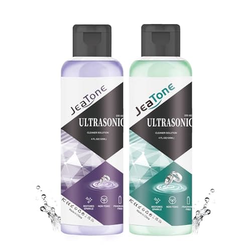 Ultrasonic Jewelry Cleaner Solution for Ultrasonic Cleaner Machine, Professional Cleaning of Jewelry, Diamonds, Gold, Silver, Remove Odors, Discoloration & Stains 2 Pack 4oz