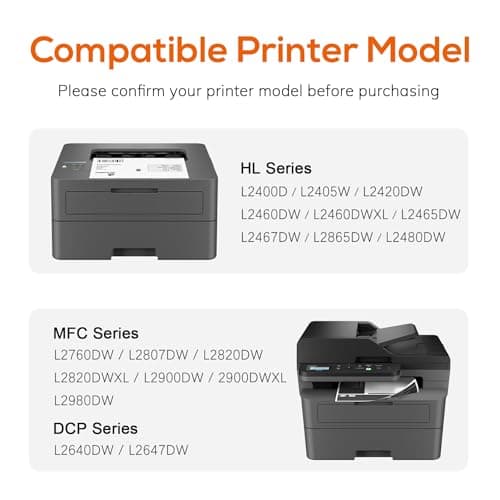 Jeostarky TN830XL Toner and DR830 Drum Unit Replacement for Brother TN830XL DR-830 use with HL-L2460DW HL-L2405W HL-L2480DW MFC-L2820DW DCP-L2640DW MFC-L2900DW (2 Toner 1 Drum) - Thumbnail 3
