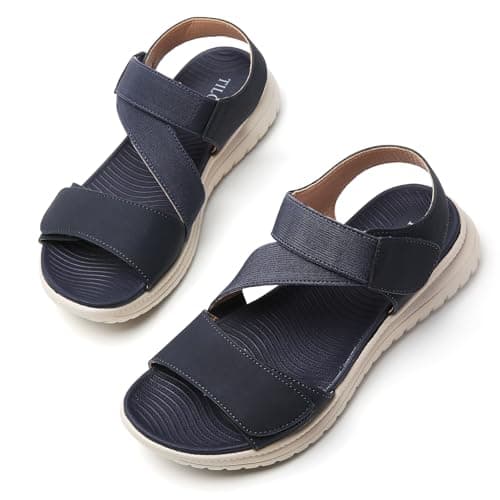 Tilocow Women Sandals Orthotic Comfortable Walking Sandals Summer Lightweight Athletic Outdoor Ankle Strap Shoes - Image 1