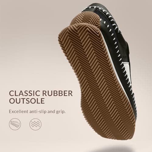 Vilanva Women's Black Fashion Sneakers Casual Tennis Shoes with Non-Slip Retro Gum Sole Ladies Walking Trendy Footwear Size 11 - Thumbnail 6