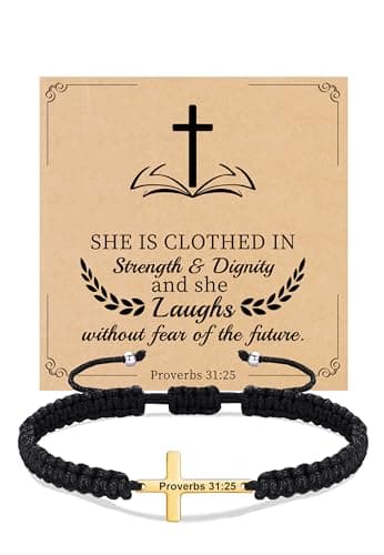 Sistble Easter Basket Stuffers, Easter Gifts for Women Teens Inspirational Gifts for Women Cross Bracelets Handmade Braided Bracelets Confirmation Christian Gift Communion Baptism Jewelry for Her - Image 1