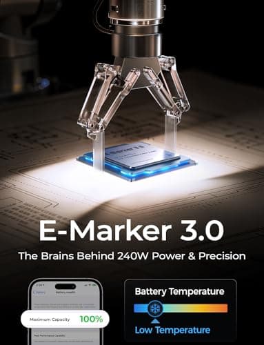 LISEN 240W Short USB C Cable, USB C to USB C Cable for iPhone 17 16 15 Pro Max iPad MacBook Pro Samsung S25 PS/2 Cable, 1.6FT/2 Pack/Black - Thumbnail 5