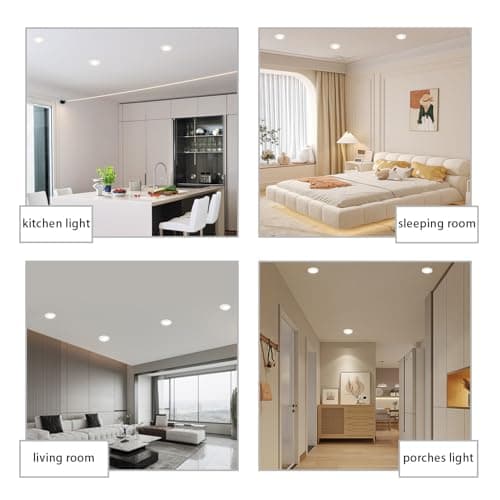 AHIMORI 6 Inch Led Recessed Light Ultra-Thin Design 1.0" Dimmable Retrofit Disk Lights Ceiling 15w =120w 1200lm 5cct Selectable Fit 5"/6" Recessed Tp24 Can and Junction Box 4 Pack - Thumbnail 6