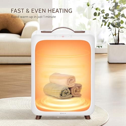 Keenray Towel Warmer Bucket, Luxury Rectangle Towel Warmer for Bathroom with Timer & Delay, Customized Fragrance, Child Lock, Fits 2 Large Towels, Blankets, Bathrobes, Ideal Gift for Him & Her(Brown) - Thumbnail 3