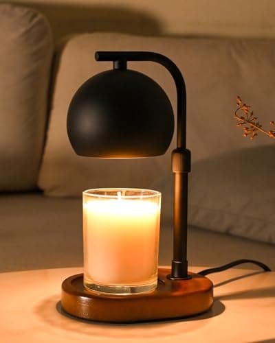 Candle Warmer Lamp Timer - Birthday Gifts for Women Mom Grandma, Mothers Day Gifts, House Warming Gifts New Home Decor Modern Farmhouse Decor with 2 Bulbs Wax Melt Compatible All Jar Candle Black - Image 1