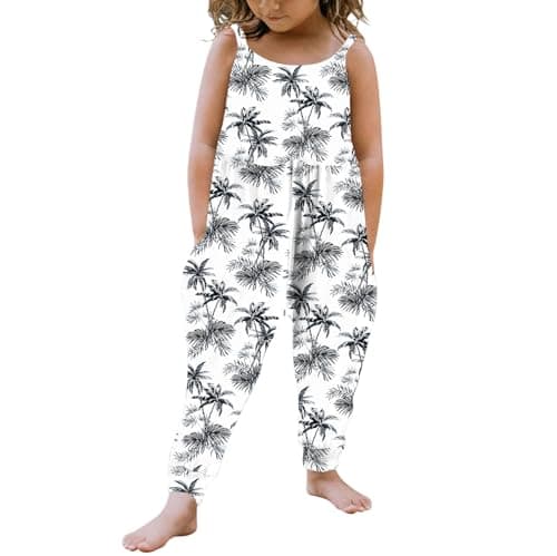 Kislio Toddler Baby Girls Jumpsuit One Piece Mermaid Romper Sleeveless Strap Summer Outfits Pockets Clothes 1-6 Years - Image 1