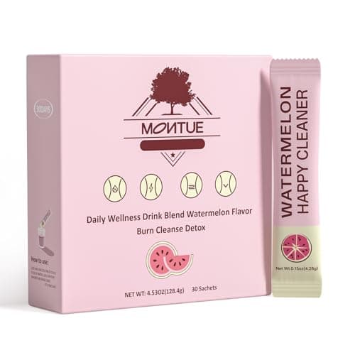 Montue Prebiotics and Probiotics - Happy Cleaner Gut Health Powder, Sugar Free,Dietary Fiber Supplement for Digestion & Bloating Health- Watermelon - 30 Servings (Pack of 30)