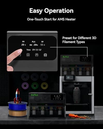 SUNLU AMS Heater, Compatible with Bambu lab AMS Gen 1 – Enables Simultaneous Printing & Drying, Easy Installation, Fast Heating to 70°C, 4-Spool Capacity Filament Dryer - Thumbnail 5