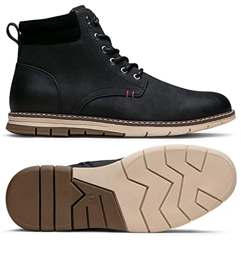 Vostey Boots for Men Casual Dress Shoes Fashion Waterproof Men's Motorcycle Boots(BMY8035A Black 8) - Thumbnail 4