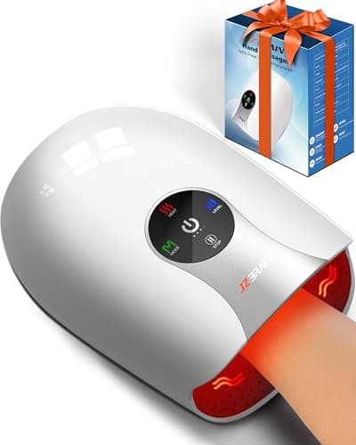 JZBRAIN Hand Massager with Heat and Compression : Heated Full Hand Massager for Wrist Palm Fingers and Comfort Relief & Daily Relaxation – 4 Modes 6 Intensities - Image 1