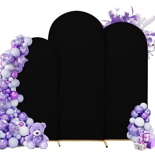 SUKAIKEQA 3-Piece Arch Cover Bundle – 7.2FT, 6.6FT & 6FT Stretch Spandex Backdrop Set – Wedding, Birthday & Photo Booth Arch Covers for Every Event - Image 1