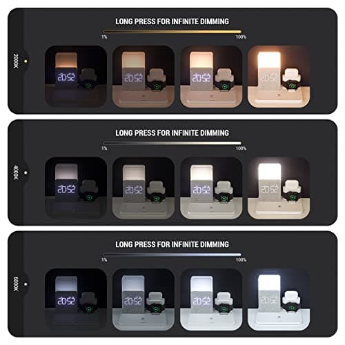 Wireless Charging Station, iPhone 3 in 1 Fast 15W Wireless Charger with Alarm Clock and Night Light, Charging Dock for iPhone 12/13/14/15/16/17 Pro/Pro Max, Samsung, AirPods - Thumbnail 5