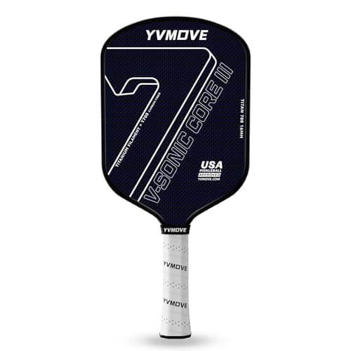 Pickleball Paddles for Advanced Players | Control & Power | Ti-Carbon Hybrid Face | V-Sonic III Kinetic Core 16MM | Large Sweet Spot | Mid-Weight | Extended Grip | USAPA (Black) - Image 1