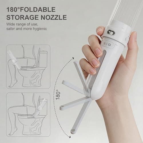 WeWi HLTH Upgraded Electric Peri Bottle – Portable Bidet for Women Postpartum Care & Travel | Rechargeable Feminine Washer with 3 Modes - Intimate Hygiene Care (White) - Thumbnail 5