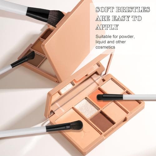 Jomay Travel Makeup Brush Set 8PCS for Beginners – Powder, Contour, Eyeshadow, Blending & Eyebrow Brushes – Essential Vegan Brochas de Maquillaje with Pouch - Thumbnail 5