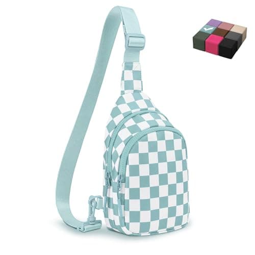 Checkered Women's Sling Bag - Stylish Small Backpack Crossbody Chest Bag & Fanny Pack Purse - Image 1