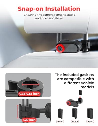 Luckview BM2A Baby Car Camera, Night Vision & 5.2" 1080P Display for Rear-Facing Car Seats, Easy No-Damage Install, Patented Anti-Shake Mount – Ideal for Parents and Pet Owners - Thumbnail 6