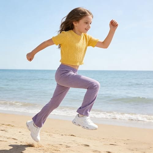 3 Pack Girl Leggings High Waisted Flare Pants Bell Bottoms Suitable for Yoga Leisure Sports School Uniforms Travel 4-13 Years - Thumbnail 4