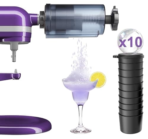 Jooke Shaved Ice Attachment for Kitchenaid Stand Mixer,Homemade Shaved Ice Maker,Snow Cone Machine for Kitchenaid Ice Shaver with 10 Reusable Ice Cube Mold,Ice Crushers for Home Use,Instruction Manual - Image 1