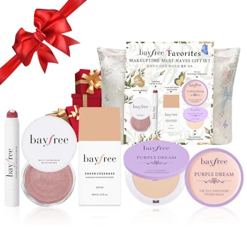bayfree Original Kit Gifts Set for Women, Korean Makeup Set for Women & Beginners, Travel Make Up Kit Tinted Moisturizer Primer Lipstick Powder Multi Glow Balm with Makeup Bag, Vegan, Natural Finish - Image 1
