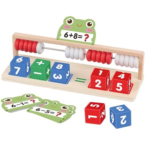 Ranqibo Wooden Math Learning Toys, Number Blocks Toys, Abacus for Kids Math,Montessori Toys for 3-5 Year Old Boys Girls Birthday Gifts - Image 1