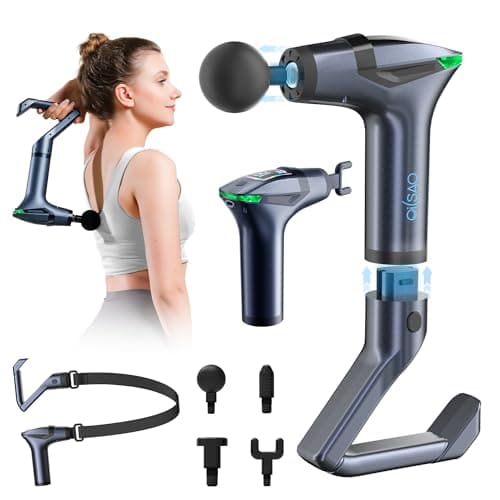 Detachable 3-in-1 Massage Gun with Extension Handle & Massage Strap, Back Pain Relief Percussion Muscle Massager for Neck Shoulder Men Women, 12 Speeds & 4 Heads for Hard-to-Reach Areas, Gym & Home - Image 1