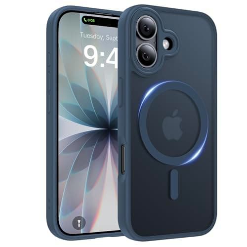 Shiiuou Magnetic for iPhone 17 Case, [Anti-Slip] [Military-Grade Drop Protection] [Camera Protection] Skin-Friendly Slim Translucent Shockproof Protective for iPhone 17 Phone Case, Midnight Blue - Image 1