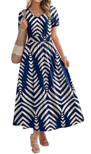 OFEEFAN Plus Size Maternity Clothes Summer Maxi Dresses for Women Midi Sundresses Long Casual Dress Spring Clothes Beach Vacation Outfits 2026 Trendy Resort Wear A Line Flowy Western Boho 03 2XL - Image 1