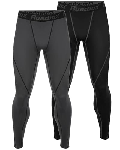 Roadbox Men’s Compression Pants Running Tights, Performance Sports Workout Leggings, Athletic Base Layer for Gym Basketball - Image 1