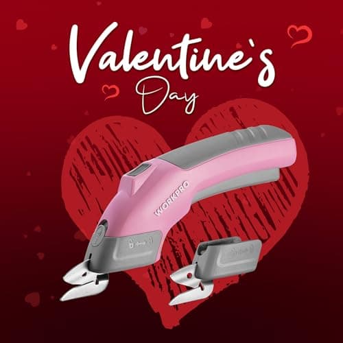 WORKPRO 4V Cordless Electric Scissors With 2 blades, Fabric, Leather, Carpet and Cardboard Cutter, 2000mAh Rechargeable Powerful shears with Storage Case - Thumbnail 2